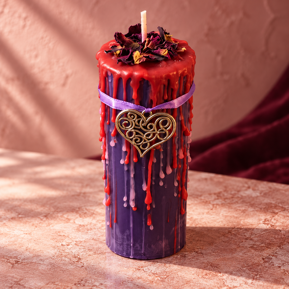 Detalle del velón ritual Amor de IGNIS