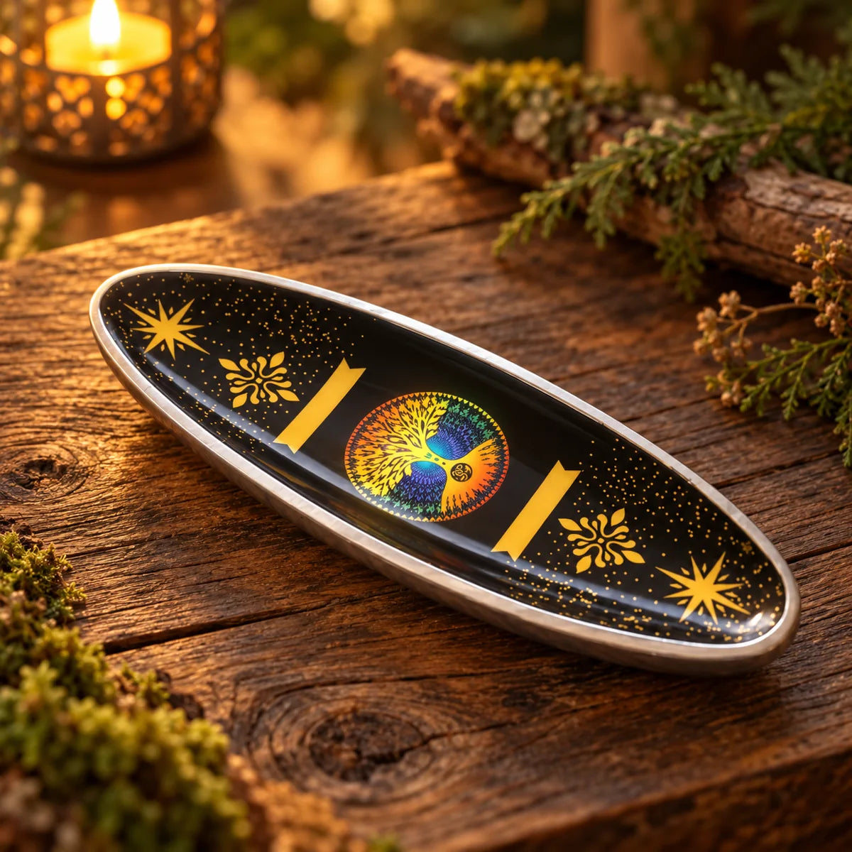 Portaincienso de metal SOULBEAUTY Árbol de la Vida – sin encender