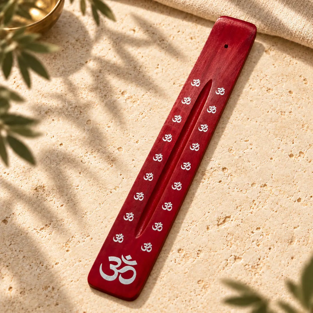 Portainciensos de madera OM SOULBEAUTY en color rojo