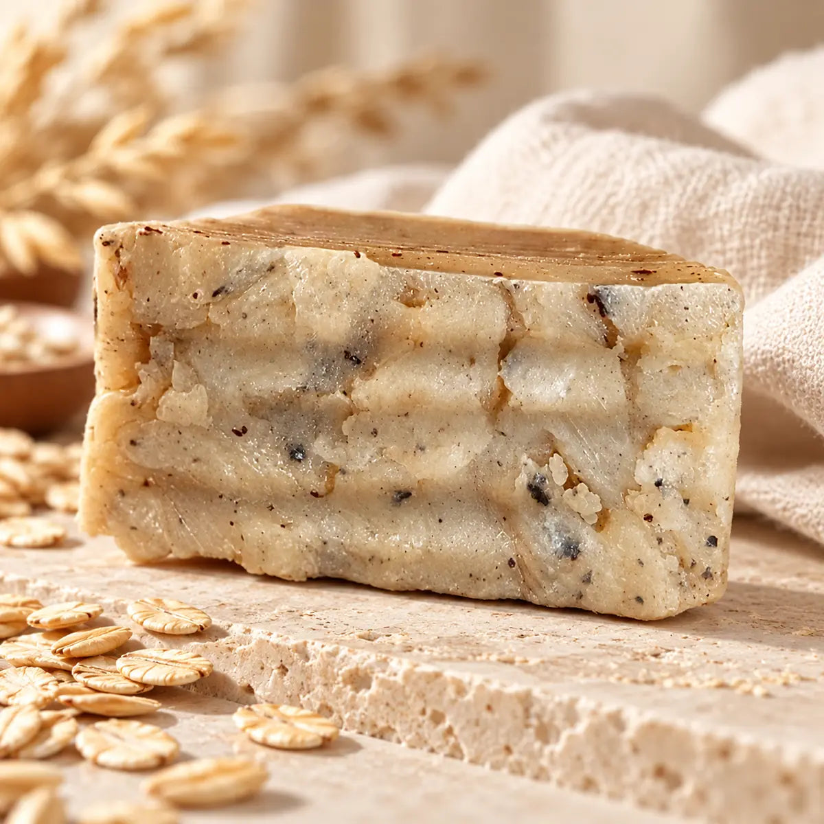 Jabón artesanal de avena sin envoltorio