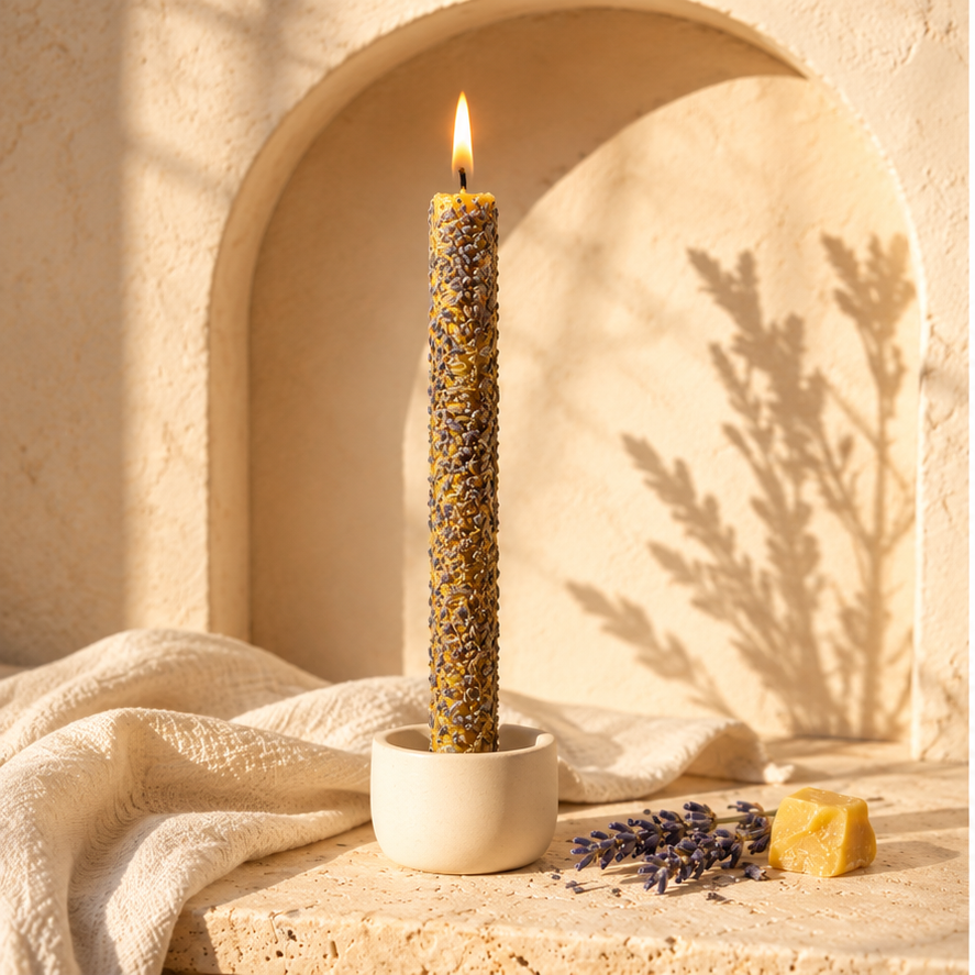 SOULIGHT Vela de Miel con Lavanda - Calma, Relajación y Equilibrio